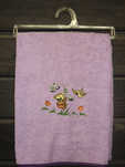 Serviette ourson fleur Lilas